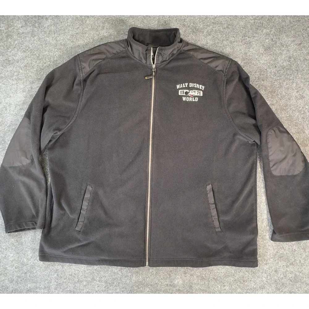 Disney Parks Walt Disney World 1971 Mickey Men's XXL Black Fleece Jacket
